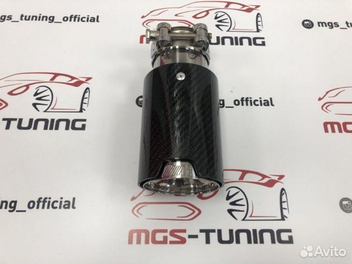 Насадка на выхлоп BMW M карбон одинарная 89 мм