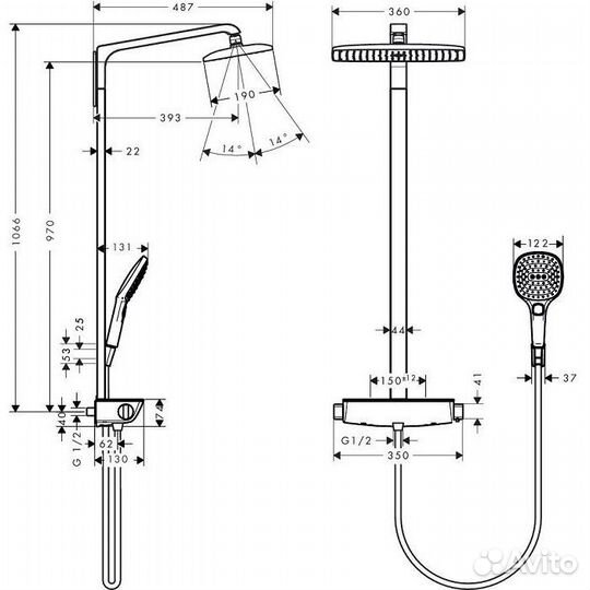 Душевая стойка Hansgrohe Raindance Select Showerpi