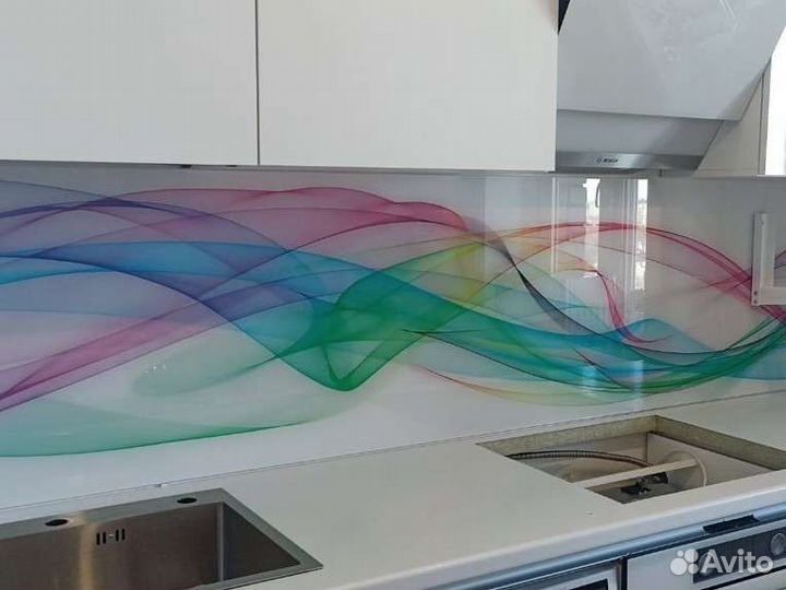 Кухонный фартук из закаленного стекла