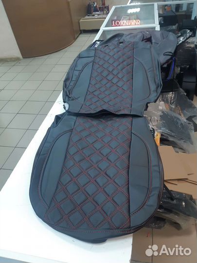 Чехлы на renault logan1 с 2004 Ромб красная строка