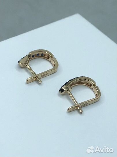 Золотые серьги с бриллиантами 585/2,15гр