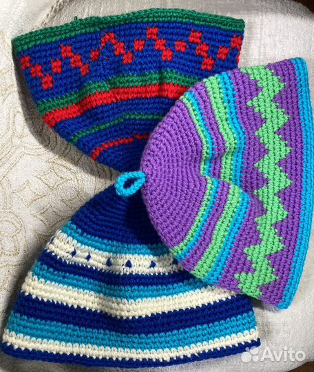 Вязаная шапка для бани