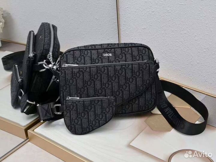 Сумка Dior 3в1 жаккард через плечо