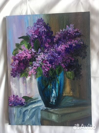 Картина маслом цветы/весенние цветы