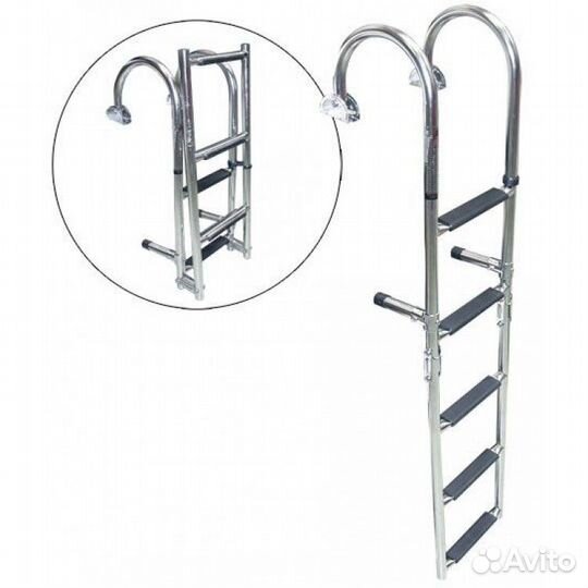 Трап складной с Г-образным креплением, 5 ступеней