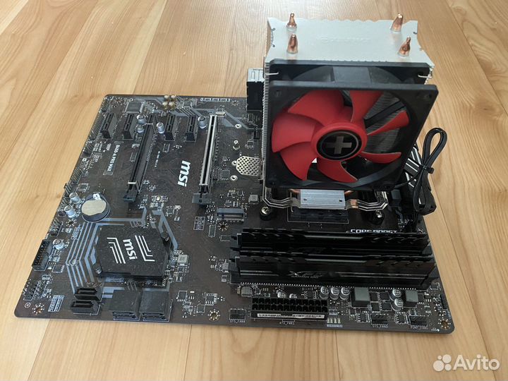 Комплект b450 + r5 3600 + кулер + ddr4 16gb