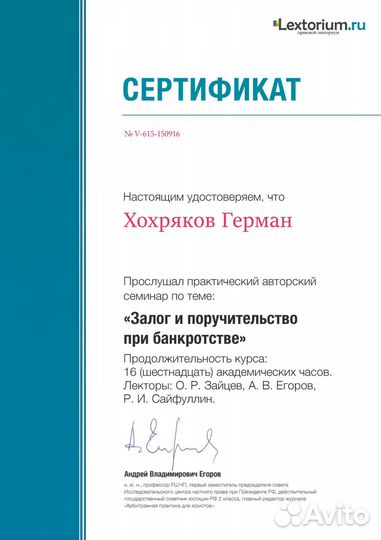 Банкротство физических лиц. Гарантия по договору