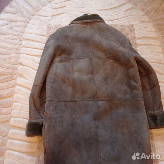Мужская зимняя дубленка (натуральная замша и мех)