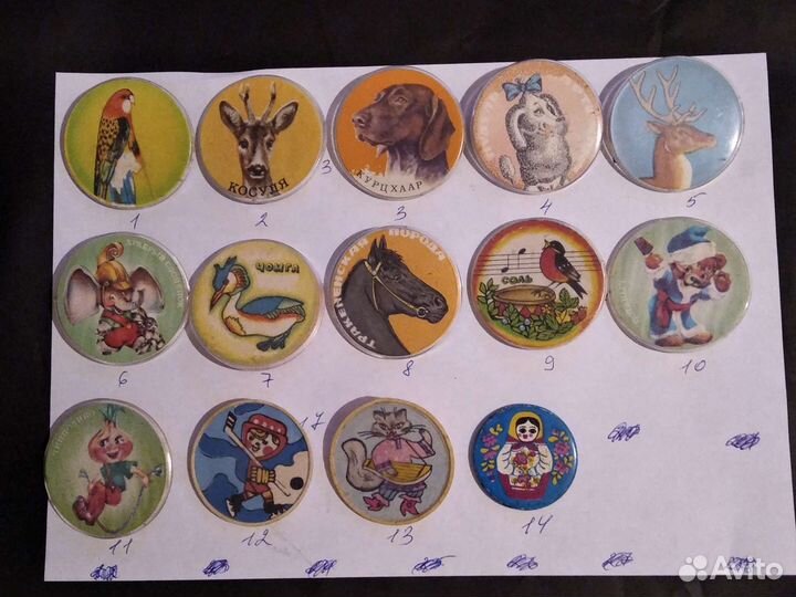 Значки СССР детские сказки цирк зоопарк 24 шт