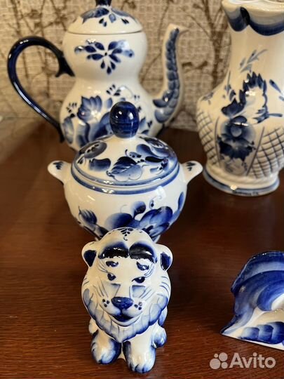 Гжель кофейник ваза сахарница новые