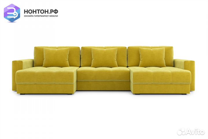 Диван п-образный тик-так Монарх М1О2 горчичный