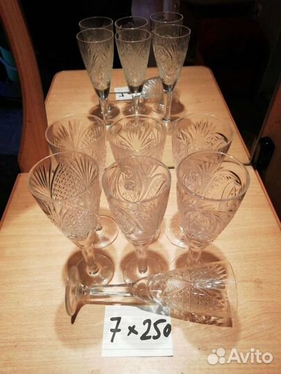 Бокалы. Рюмки. Стаканы. Хрусталь. СССР