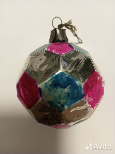 Елочные игрушки СССР шар с гранями