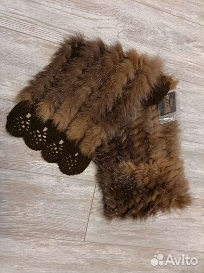 Шарф из меха вязаный