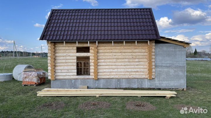 Сруб бани 6x3 с5 стеной