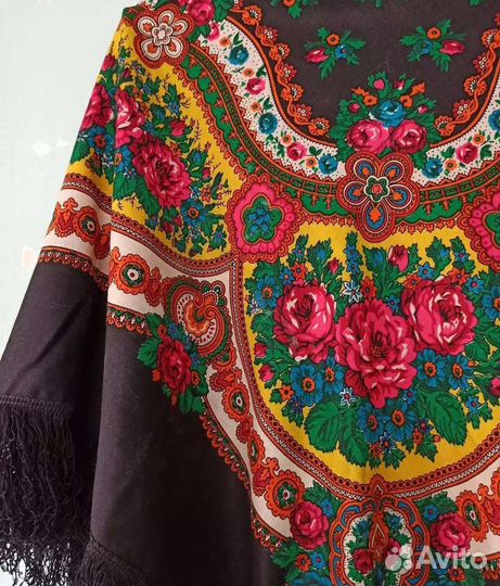 Платок шаль шерсть винтаж