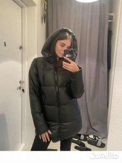 Кожаный пуховик