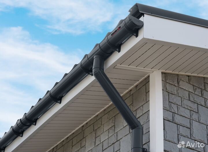 Водосток пластиковый графит Гранд Лайн / Истра