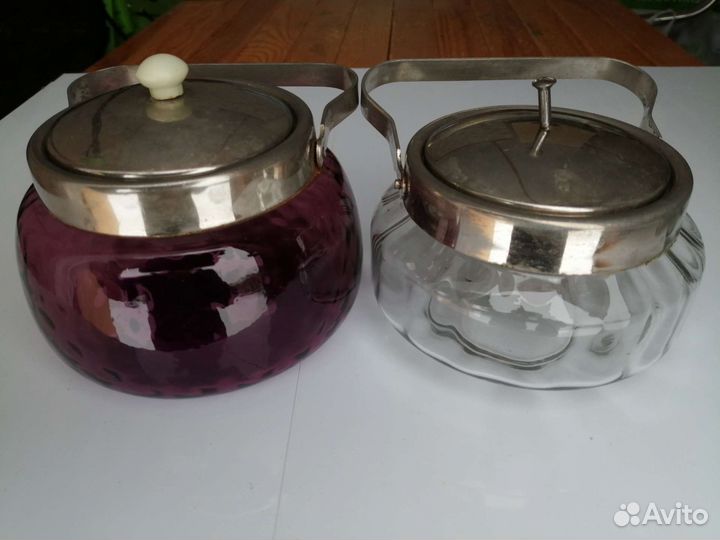 Стеклянные сахарница СССР