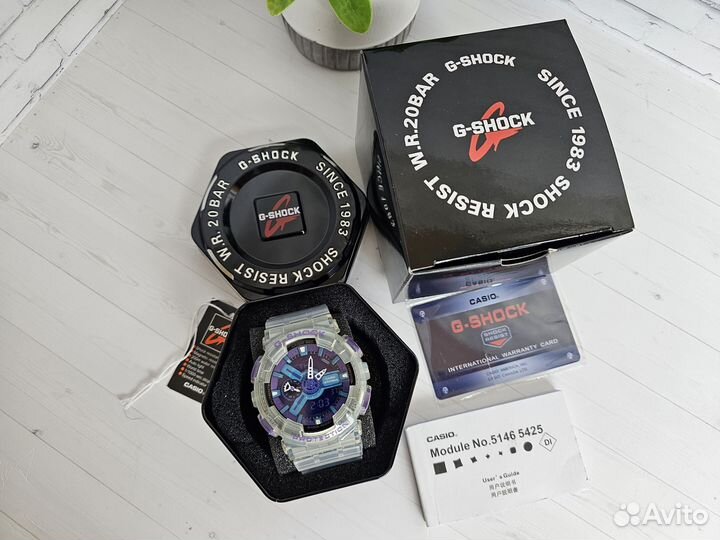 Часы casio g shock ga 110 фиолетовые прозрачные