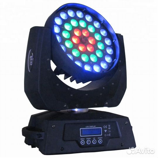 Вращающаяся голова Led Wash 36*18вт zoom circle