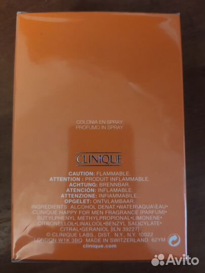 Clinique happy for men 100 ml. Швейцария, ориг