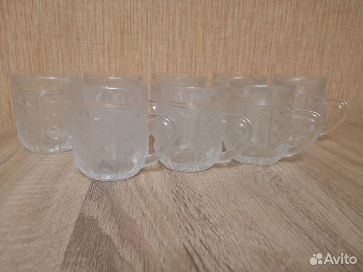 Кружки ссср. Хрусталь. Набор 8 штук