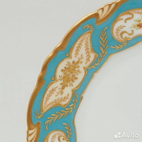 Тарелка с голубым бортом Ahrenfeldt Limoges No.2579