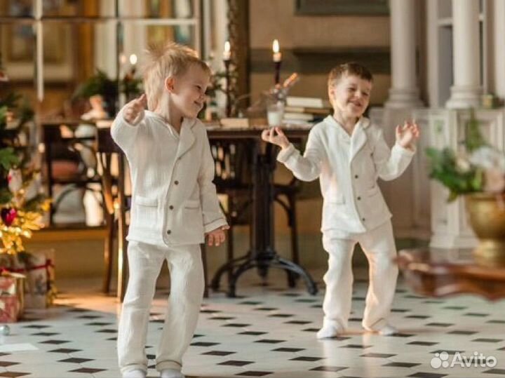 Пижама праздничная новогодняя муслиновая