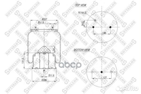 Пневмоподушки подвескиstellox 8400146SX Stellox