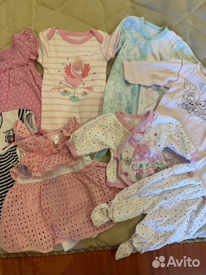 Пакет одежды на девочку 0-3 месяца 50-62см