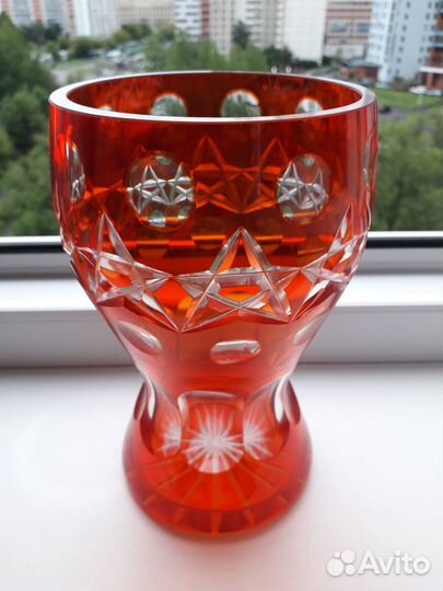 Ваза цветное стекло Агитация Звезды Неман