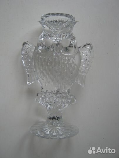 Подсвечник Сова хрустальный СССР