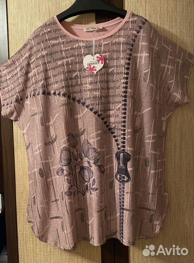 Кофта большая новая со стразами р.8XL (62)