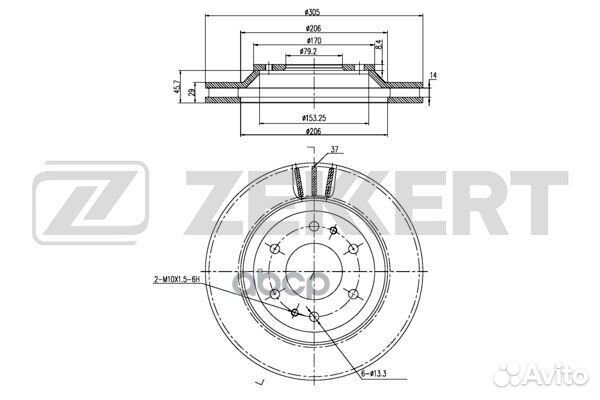 Диск тормозной передний Saab 9-7X 05- bs-6128 Z