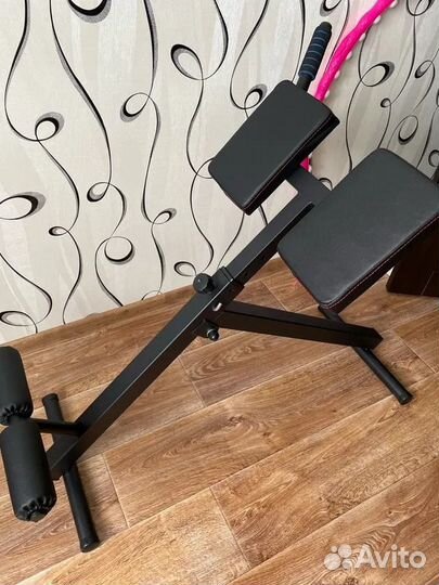 Тренажер скамья гиперэкстензия складная (черная)