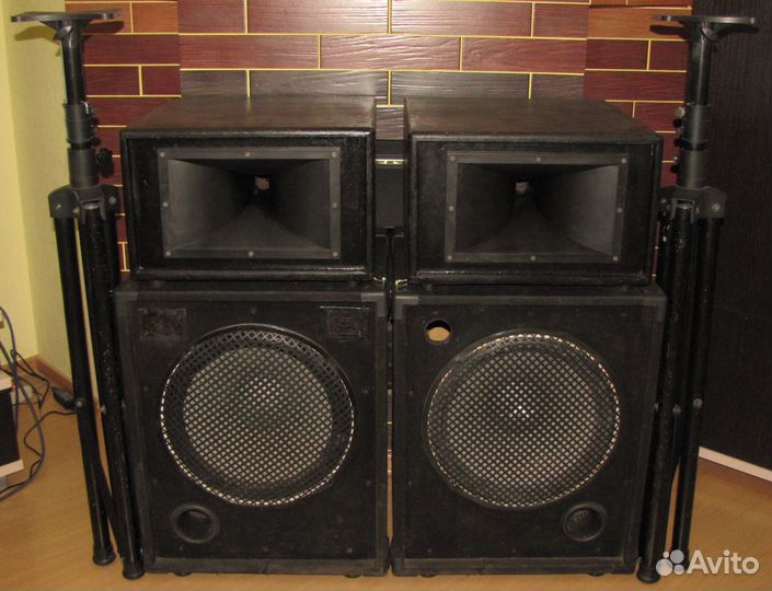 Колонки Pro 1100W Cабы C-Mark Рупоры FA Штативы