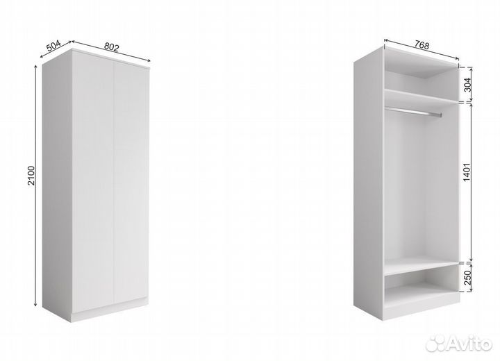 Мори Шкаф мш 800.1.2 Графит