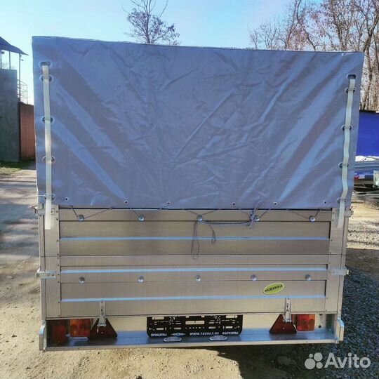 Двухосный прицеп с доп бортами и тентом