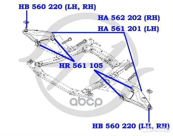 Рычаг передней подвески, нижний, левый logan HA