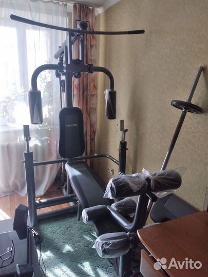 Силовой центр Torneo, штанга с блинами на 65 кг