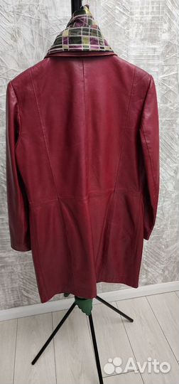 Кожаное женское пальто 46-48