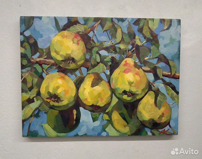 Картина маслом. Яблоки. Груши