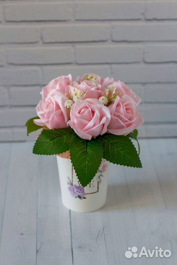 Букет из мыльных роз