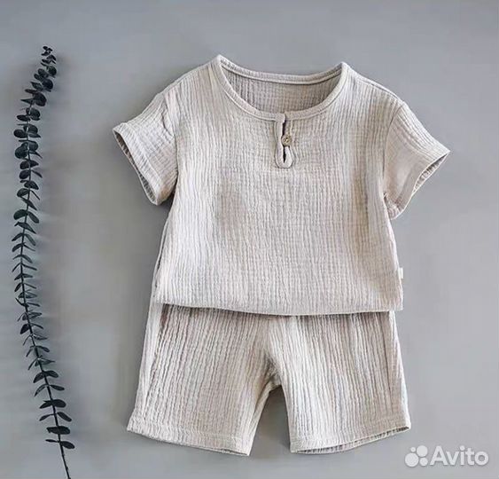 Детский костюм муслиновый 1-2 г летний костюм