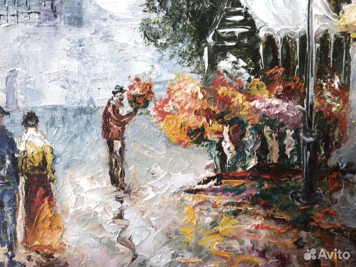 Картина» Париж после дождя « масло холст 50х70