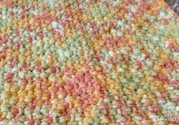 Плед детский плюшевый вязаный