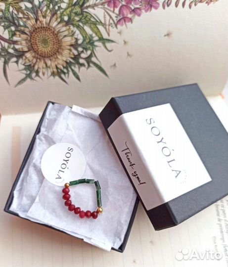 Колье чокер малахит Swarovski