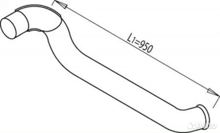 Dinex 68693 DIN68693 труба глушителя3 изг L950 \Sc