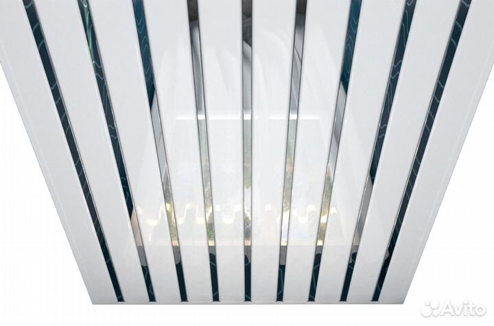 Реечные потолки. Комплект 1,72*1,5 м. Бел.гл./хром